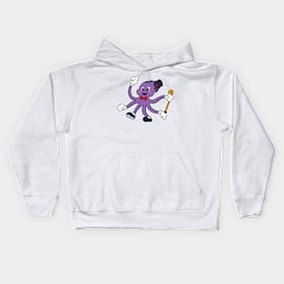 Octopus as Magician with Hat Kids Hoodie